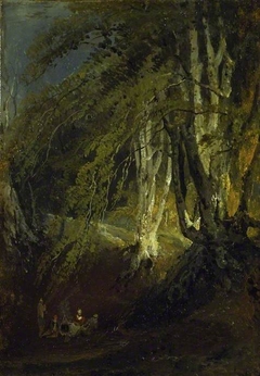 A Beech Wood with Gypsies round a Campfire by J. M. W. Turner