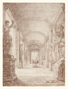 A Draftsman in the Capitoline Gallery by Hubert Robert