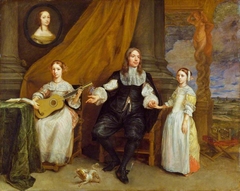 A Gentleman with His Two Daughters by Gonzales Coques