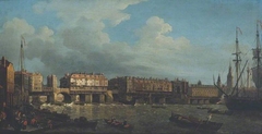 A View of London Bridge before the Late Alterations by Samuel Scott