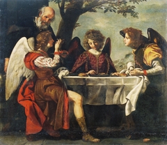 Abraham and Three Angels by Jacopo Vignali