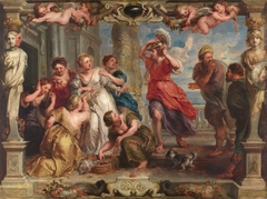 Achilles discovered by Ulysses among the daughters of Lycomedes by Peter Paul Rubens