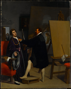 Aretino in the Studio of Tintoretto by Jean-Auguste-Dominique Ingres