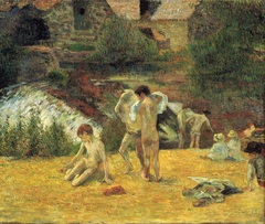 Bathing Boys at the Watermill in the Bois D'Amour by Paul Gauguin