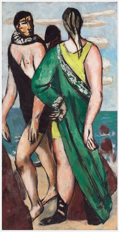 Bathing Scene (The Green Cloak) by Max Beckmann