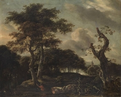 Baumlandschaft mit Entenjagd by Jan van Kessel the Elder