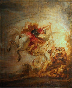 Bellerophon riding Pegasus defeats the Chimaera, 1635 by Peter Paul Rubens