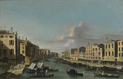 Blick auf den Canal Grande nach Südwesten, von der Rialto Brücke bis zum Palazzo Foscari by Canaletto