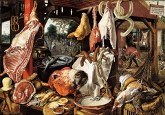 Butcher's Stall with the Flight into Egypt by Pieter Aertsen