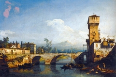 Capriccio with a River and Bridge by Bernardo Bellotto