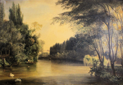 Château de Chantilly, the Seine and the park of Neuilly by Théodore Gudin