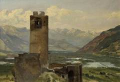 Château de la Bâtiaz, Sion, Martigny by Blaise Alexandre Desgoffe