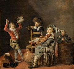 Children making music by Jan Miense Molenaer