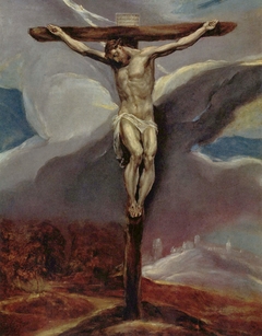 Christ on the Cross in a Landscape by El Greco