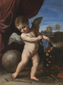 Cupid spurning riches by Guercino