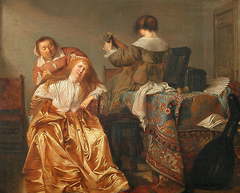 Dame à sa toilette by Pieter Codde