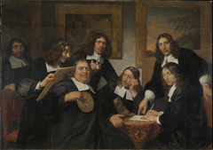 De overlieden van het Sint Lucasgilde te Haarlem, 1675 by Jan de Bray