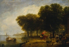 Dutch Peasants Waiting the Return of the Passage Boat by Augustus Wall Callcott