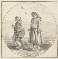 Een man en een vrouw die vogels nadoen by Adriaen Pietersz. van de Venne