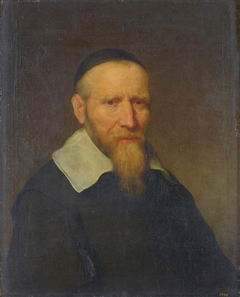 Ein Herr mit schwarzer Kappe by Govert Flinck