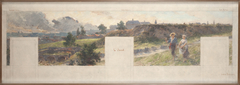 Esquisse pour la mairie de Bagnolet : Vues des environs de Bagnolet. L'Ouest - Charonne - Les Lilas by Louis Béroud