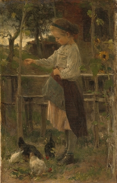 Feeding Chickens by Jacob Maris