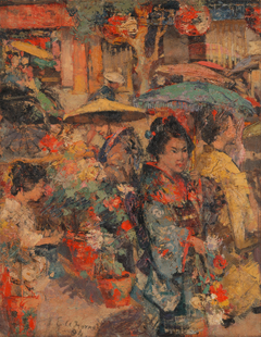 Flower Market, Nagasaki by Edward Atkinson Hornel