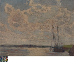 Gezicht op de Schelde (schets) by Georges Buysse