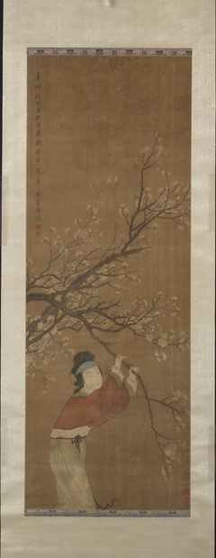 Girl and Plum, Ming style by Tang Yin