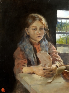 Girl Singing the Bark Bread Song by Akseli Gallen-Kallela