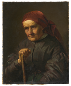 Half-length Portrait of an Elderly Peasant Woman by Dominik Weber