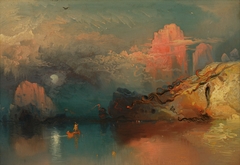 Hiawatha and the Great Sea Serpent by Thomas Moran