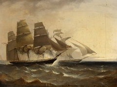 HMS 'Pearl' capturing the slaver 'Opposicao', 1838 by William Adolphus Knell