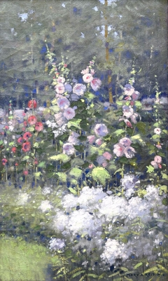 Hollyhocks by Mary Hiester Reid