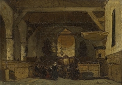 Interior of the Church in Maasland by Johannes Bosboom