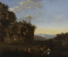 Italian Landscape with Figures by Johannes van Haensbergen