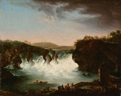 Joseph II. beim Rheinfall by Johann Jakob Schalch