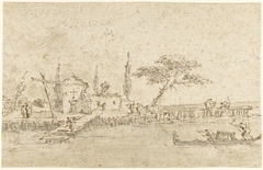 Kleine kapel van een klooster op één van de eilanden bij Venetië by Francesco Guardi