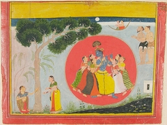 Krishna Dancing with the Gopis (from a Gita Govinda [Song of the Cowherd] manuscript) by anonymous painter