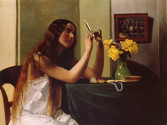 La jeune fille au miroir by Félix Vallotton