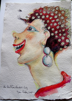 Lady with button head by Doris Grieten