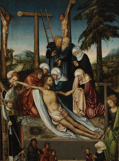 Lamentation of Christ with Saint Wolfgang and Saint Helen and Unidentified Donors by Lucas Cranach the Elder