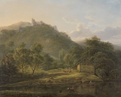 Landschap bij de Sambre by Edouard Delvaux