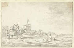 Landschap met boerenkar by Jan van Goyen