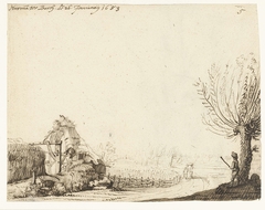 Landschap met vervallen gebouw by Harmen ter Borch