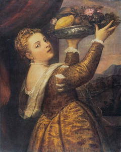 Lavinia (Mädchen mit Fruchtschale) (Nachahmer) by Titian