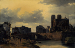 Le chevet de Notre-Dame et le pont de l'Hôtel-Dieu by Louis Matout