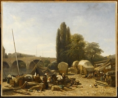 Le port Saint-Nicolas à Paris by Jules Dupré