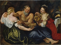 Lot and his daughters in a rock grotto by Peter Paul Rubens