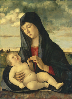 Madonna and Child in a Landscape by Giovanni Bellini